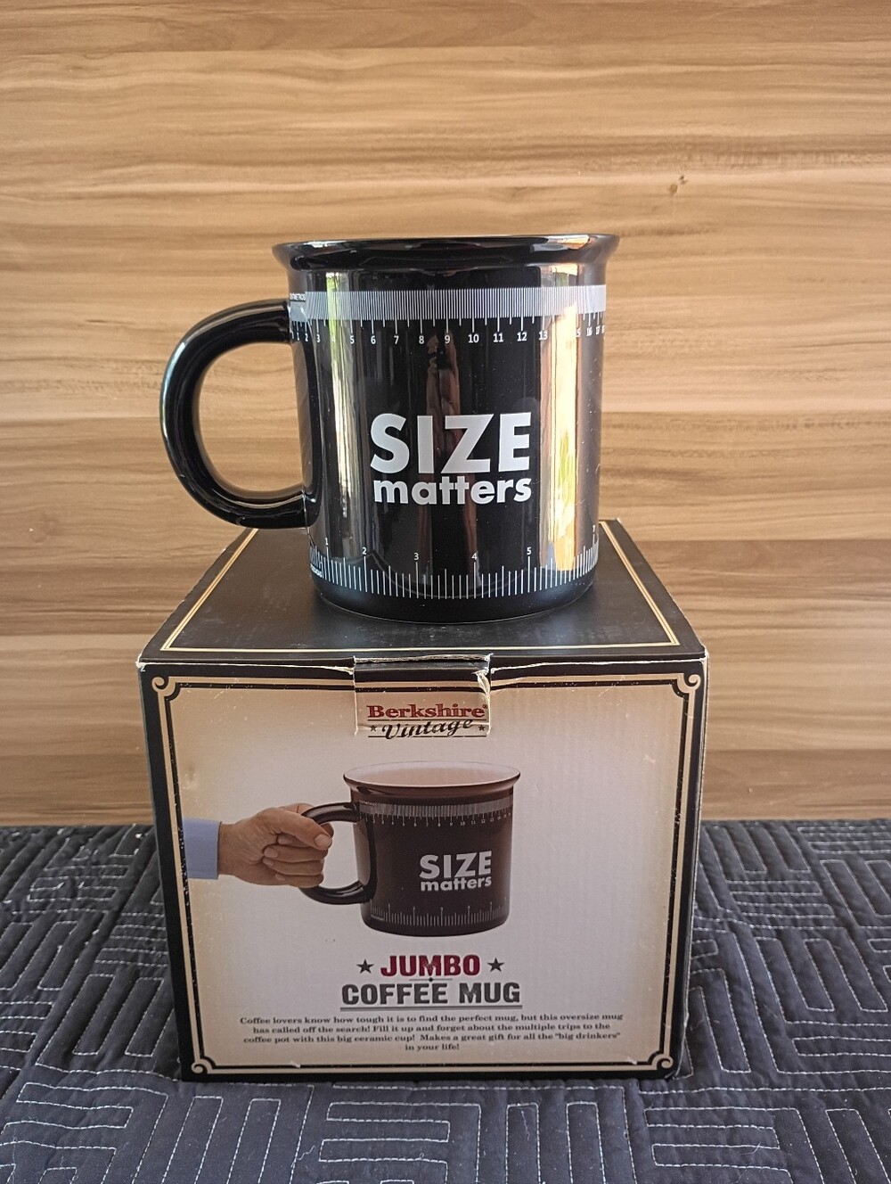 "Size Matters" Jumbo Coffee Mug - Black